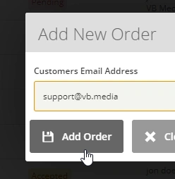 VB Media - enter customers email address
